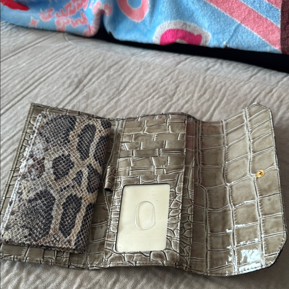 Brahmin Brown Satchel with Exotic Snake Print - Picture 9 of 17